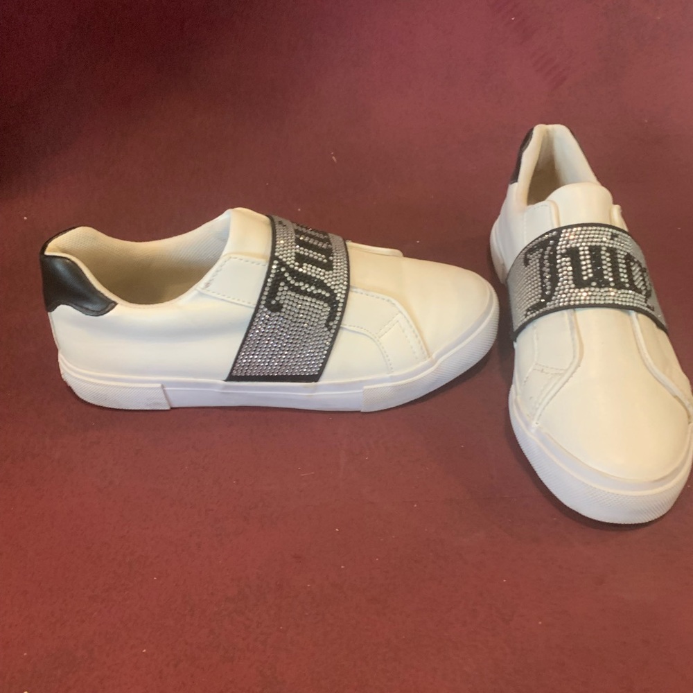 Juicy Couture Kids White Sneakers with Black and Silver Details